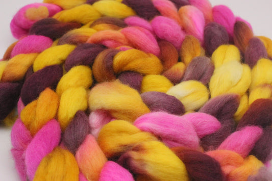 Corriedale Wool Roving - Hand Dyed Fibre for Spinning 100g - fembot