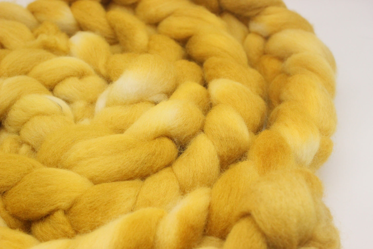 Dorset Horn Wool Roving - Hand Dyed Fibre for Spinning 100g - XIX The Sun