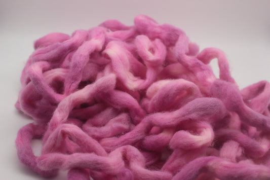 Border Leicester Wool Roving - Hand Dyed Fibre for Spinning 100g - set1